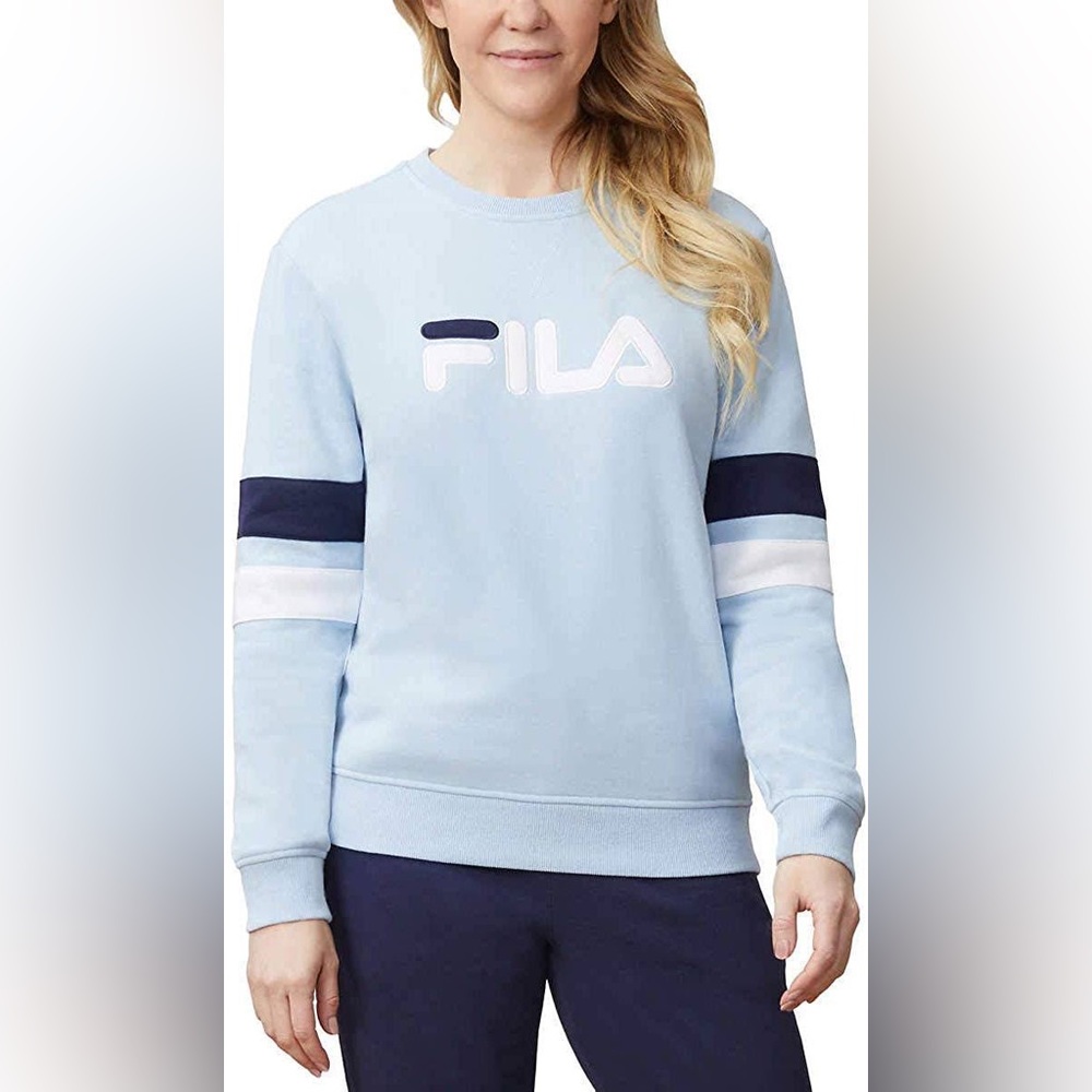 FILA women's light and navy blue crewneck size medium - Picture 8 of 8